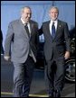 President George W. Bush and Iraqi interim Prime Minister Ayad Allawi arrive at the United Nations Headquarters in New York City Tuesday, Sept. 21, 2004. White House photo by Paul Morse.