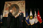 Vice President Dick Cheney awards U.S. Air Force Major Matthew R. Glover the Distinguished Flying Cross during the Heroism Awards Ceremony at the Davis Conference Center, MacDill Air Force Base, in Tampa, Fla., Friday, June 10, 2005. White House photo by David Bohrer