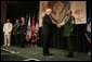 Vice President Dick Cheney awards U.S. Army Sgt. 1st Class Stephan Johns the Silver Star during the Heroism Awards Ceremony at the Davis Conference Center, MacDill Air Force Base, in Tampa, Fla., Friday, June 10, 2005. White House photo by David Bohrer