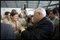 Vice President Dick Cheney shakes hands with members of the U.S. military during a visit to MacDill Air Force Base in Tampa, Fla., Friday, June 10, 2005. White House photo by David Bohrer