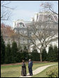 President George W. Bush speaks with Nigerian President Olusegun Obasanjo on the South Lawn Wednesday, March 29, 2006, during his visit to the White House. White House photo by Shealah Craighead
