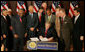 President George W. Bush signs H.R. 1593, the Second Chance Act of 2007, during a ceremony Wednesday, April 9, 2008, at the Eisenhower Executive Office Building. The Second Chance Act aims to reduce prison populations and corrections costs by reducing the recidivism rate. The bill provides Federal funding to develop programs dealing with job training, substance abuse, and family stability, as well as for employers who hire former prisoners. White House photo by Joyce N. Boghosian