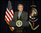 President George W. Bush delivers remarks on the Columbian Free Trade Agreement Monday, April 7, 2008, in Dwight D. Eisenhower Executive Office Building. White House photo by Joyce N. Boghosian