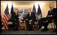 Secretary General of NATO Lord Robertson and President George W. Bush meet for a bilateral meeting in Prague, Czech Republic, Wednesday, Nov. 20. White House photo by Paul Morse.