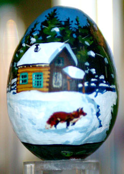 Painted egg by Debbie Edgers Sturges, Hailey, ID