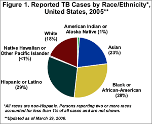 Figure 1. Reported TB Cases by Race/Ethnicity*, United States, 2005**