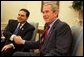 President George W. Bush welcomes El Salvadoran President Antonio Saca to the Oval Office Friday, July 15, 2005. White House photo by David Bohrer