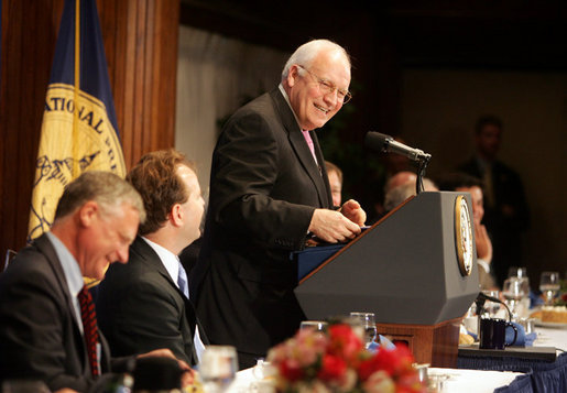 Vice President Dick Cheney delivers remarks at the Gerald R. Ford Journalism Prize Luncheon, Monday, June 19, 2006 at the National Press Club in Washington, D.C. White House photo by David Bohrer