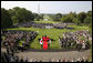 Prime Minister Junichiro Koizumi of Japan delivers his remarks during the arrival ceremony on the South Lawn Thursday, June 29, 2006. "I believe it is no exaggeration to say that over the past five years, there has been no world leader, alongside Mr. Bush -- President Bush, among the world leaders with whom I have felt so much heart-to-heart, felt so deep a friendship and trust and have cooperated with," said the Prime Minister in his remarks. White House photo by Paul Morse