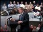 President George W. Bush delivers remarks at the Boeing F-18 Production Facility in St. Louis, Mo., Wednesday, April 16, 2003. White House photo by Eric Draper