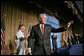 President George W. Bush waves after speaking at the National Catholic Prayer Breakfast in Washington, D.C., Friday, May 20, 2005. White House photo by Eric Draper