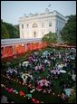 President George W. Bush and Laura Bush host a dinner celebrating Cinco de Mayo in the Rose Garden Wednesday, May 4, 2005. White House photo by Paul Morse