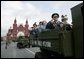 Veterans of Russia's military ride through Moscow's Red Square in a parade commemorating the end of World War II Monday, May 9, 2005. White House photo by Eric Draper