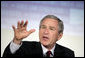 President Bush speaks to members and attendees of the 2005 Latino Small Business Economic Conference Wednesday, May 4, 2005, at the J.W. Marriott Hotel in Washington, D.C. The economic conference brings together government officials, the country's leading Hispanic entrepreneurs and corporate America to discuss the most critical legislative issues affecting Hispanic business. White House photo by Eric Draper