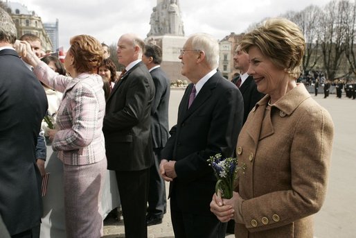 Hosted by President Vaira Vike-Freiberga, Laura Bush tours the city of Riga, Latvia, Saturday, May 7, 2005. White House photo by Krisanne Johnson