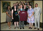 President George W. Bush stands with members of the University of Maryland Eastern Shore Women's Bowling team, Tuesday, June 24, 2008, during a photo opportunity with the 2007 and 2008 NCAA Sports Champions at the White House. White House photo by Chris Greenberg