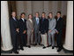 President George W. Bush stands with members of the UCLA Men's Golf team Tuesday, June 24, 2008, during a photo opportunity with the 2007 and 2008 NCAA Sports Champions. White House photo by Eric Draper