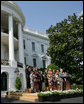 President George W. Bush welcomes athletes, their family members and invited guests Tuesday, June 24, 2008 to the White House, to honor the 2007 and 2008 NCAA Sports Champions. White House photo by Chris Greenberg