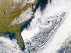 Satellite image of a 2002 winter storm fueled by El Niño