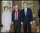 President George W. Bush and Laura Bush stand with 2005 National Humanities Medal recipient Alan Kors, historian, Thursday, Nov. 10, 2005 in the Oval Office at the White House. White House photo by Eric Draper