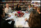 Laura Bush participates in a roundtable discussion Saturday, Nov. 6, 2005, at the Biblioteca Demonstrativa de Brasilia in Brasilia, Brazil. The biblioteca is the only public library in Brasilia. White House photo by Krisanne Johnson