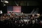 President George W. Bush speaks on the War on Terror in Hangar One at Elmendorf Air Force Base Monday, Nov. 14, 2005, in Anchorage, Alaska, the first stop on the President’s trip to Asia. White House photo by Paul Morse