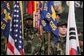 Troops stand at attention Saturday as the President and Mrs. Bush arrive in the Black Cat Hangar at Osan Air Base in Osan, Korea. White House photo by Shealah Craighead