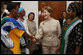 Mrs. Laura Bush is welcomed on her arrival to the WAMA Foundation Sunday, Feb. 17, 2008 in Dar es Salaam, Tanzania, for a meeting to launch the National Plan of Action for Orphans and Vulnerable Children. White House photo by Shealah Craighead
