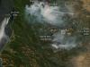 Satellite image of fires in California