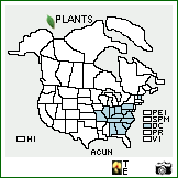 Distribution of Aconitum uncinatum L.. . Image Available. 