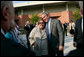 President George W. Bush visits with seniors while attending a Medicare Prescription Drug Benefit Enrollment Event at Broward Community College in Coconut Creek, Fla., May 9, 2006. White House photo by Eric Draper