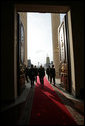 Vice President Dick Cheney enters the Presidential Palace in Astana, Kazakhstan, to meet with Kazakh President Nursultan Nazarbayev, Friday, May 5, 2006. White House photo by David Bohrer