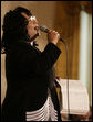 Evangelist performer Gail Richardson sings "How Great Thou Art," during a celebration of National Prayer Day Thursday, May 4, 2006, in the East Room of the White House. White House photo by Eric Draper