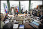 President George W. Bush participates in a working session at the G8 Summit in Strelna, Russia, Sunday, July 16, 2006. White House photo by Eric Draper