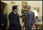 President George W. Bush meets with The State Councilor of China, Tang Jiaxuan, in the Oval Office Thursday, Oct. 12, 2006. White House photo by Kimberlee Hewitt