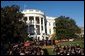 President George W. Bush honored ten of the best drivers of the 2003 NASCAR season on the South Lawn, Tuesday, December 2, 2003. White House photo by Tina Hager.