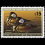 This Federal Duck Stamp from 2005 and 2006 is by Mark Anderson and features two hooded mergansers. USFWS image