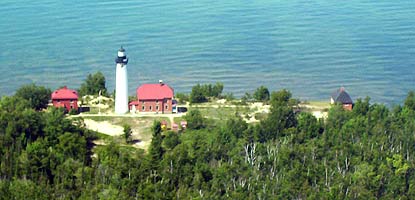 Au Sable Light Station as viewed from an airplane.