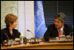 Mrs. Laura Bush listens to Zaid Ibrahim, Head of the ASEAN Inter-Parliamentary Burma Caucus, during a roundtable discussion at the United Nations about the humanitarian crisis facing Burma in New York City Tuesday, Sept. 19, 2006. White House photo by Shealah Craighead