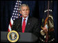 President George W. Bush remarks on an agreement reached with Senate Republicans regarding interrogation legislation during a visit to Orlando, Fla., Thursday, Sept. 21, 2006. White House photo by Paul Morse