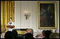 Mrs. Laura Bush addresses guests during the announcement of the President's Global Cultural Initiative in the East Room Monday, Sept. 25, 2006. "And one of the best ways we can deepen our friendships with the people of all countries is for us to better understand each other's cultures, by enjoying each other's literature, music, films and visual arts," said Mrs. Bush in her remarks. White House photo by Shealah Craighead