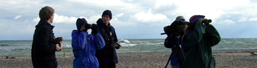 Shown on Sand Point Beach, these visitors participated in Birding by the Bay in May 2005.