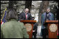 Vice President Dick Cheney smiles as a reporter asks a question Thursday, March 20, 2008, during a press availability with President of Afghanistan Hamid Karzai at Gul Khana Palace in Kabul. During a statement to the press the Vice President said he has no doubt that the vision of peace and freedom for Afghanistan will become a reality, telling President Karzai that the U.S. is committed to the mission in Afghanistan. White House photo by David Bohrer