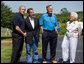 President Nicolas Sarkozy of France is welcomed to Walker’s Point by President George W. Bush, former President George H.W. Bush and his wife Barbara Bush Saturday, August 11, 2007, in Kennebunkport, Maine. White House photo by Shealah Craighead