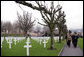 Mrs. Laura Bush tours the Suresnes American Cemetery Memorial Chapel near Paris Tuesday, Jan. 16, 2007. The cemetery is the resting place for American troops who died while serving in World War I and World War II. White House photo by Shealah Craighead