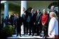 President George W. Bush tours the Rose Garden with President Nicanor Duarte of Paraguay and his delegation Friday, Sept. 26, 2003. White House photo by Tina Hager