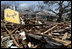 A home in one Gulfport, Mississippi neighborhood that was damaged recently by Hurricane Katrina Thursday, September 8, 2005.  The Vice President Dick Cheney and Mrs. Cheney took a walking tour of one neighborhood and met with residents who have remained in the area.