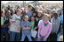 Mrs. Laura Bush poses for a photo Thursday, Feb. 22, 2007 with children at the D’Iberville Elementary School in D’Iberville, Miss. White House photo by Shealah Craighead 