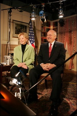 Vice President Dick Cheney and Lynne Cheney participate in an interview Feb. 22, 2005. 