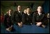 Cadets from the New Mexico Military Institute listen as President George W. Bush delivers remarks on the war on terror at the Roswell Convention Center in Roswell, N.M., Thursday, Jan. 22, 2004.